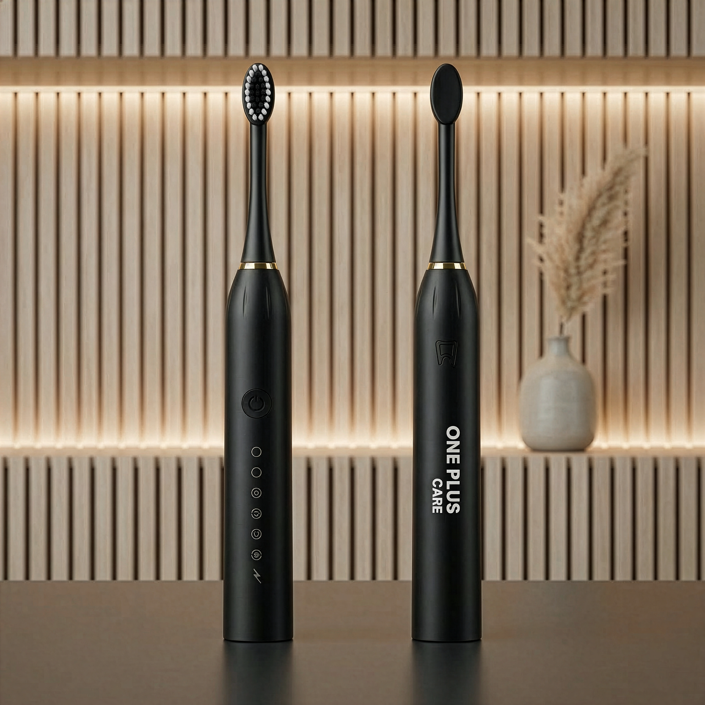 One Plus Cares Electric Toothbrush for Men Woman Adults with 6 Modes, 4 Brush Heads, Good Battery Backup, Rechargeable & IPX7 Waterproof Automatic Power Best Electrical Tooth Brush.