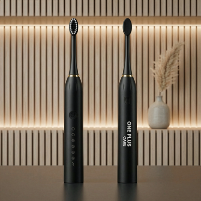 One Plus Cares Electric Toothbrush for Men Woman Adults with 6 Modes, 4 Brush Heads, Good Battery Backup, Rechargeable & IPX7 Waterproof Automatic Power Best Electrical Tooth Brush.