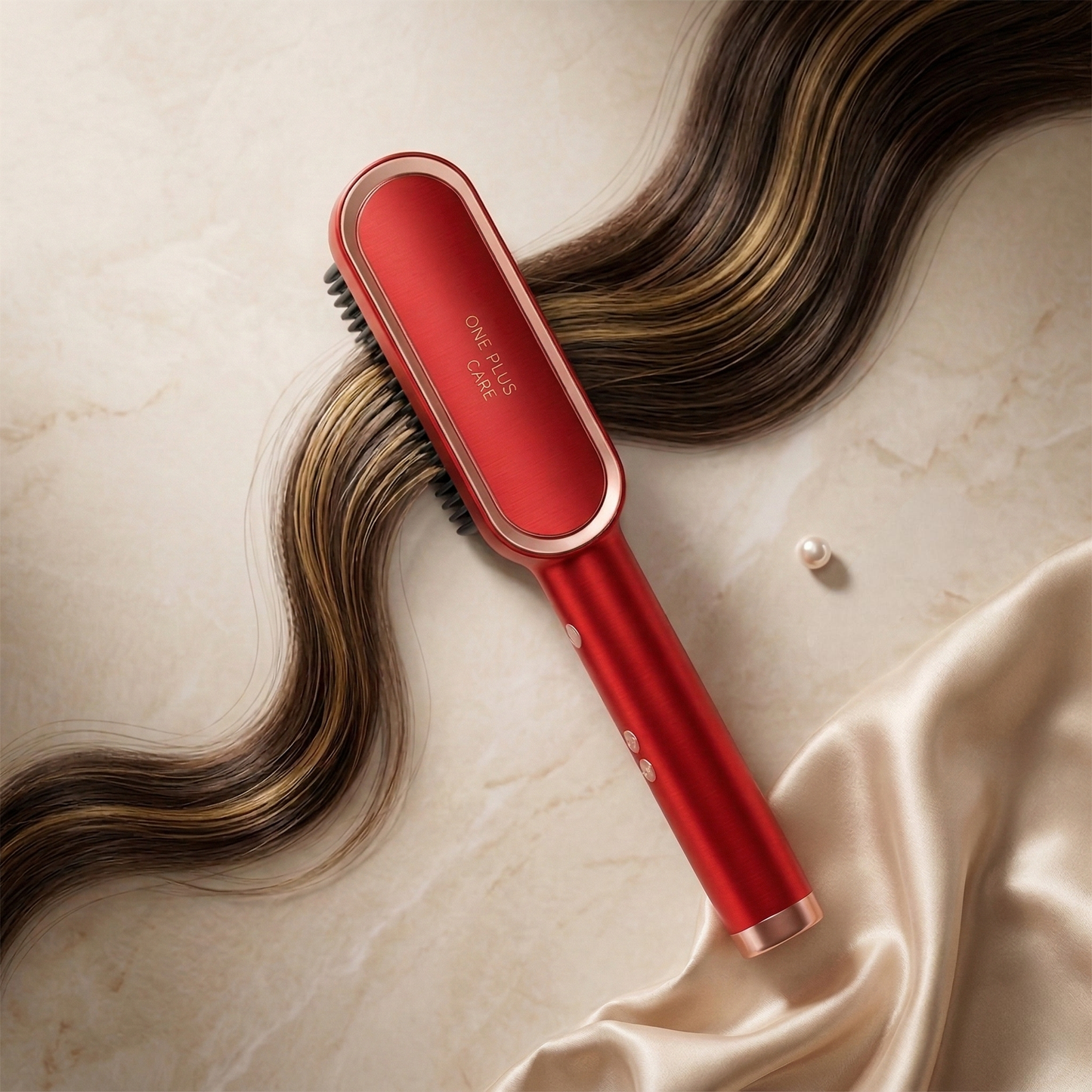 2 in 1 Ceramic Hair Straightener Brush for Women, Fast Straightening Comb Electric Hot with 30s Heating, Ionic Care, 5 Heat Settings, No Damage
