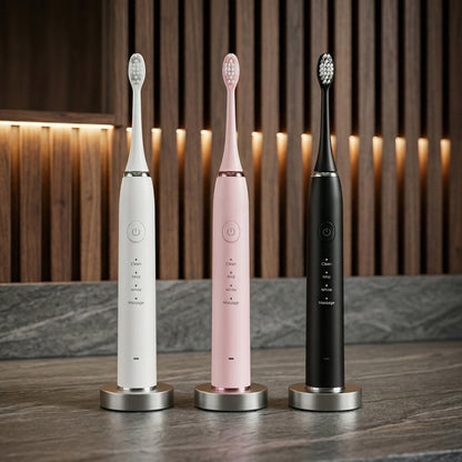 One Plus Cares Electric Toothbrush for Men Woman Adults with 6 Modes, 4 Brush Heads, Good Battery Backup, Rechargeable & IPX7 Waterproof Automatic Power Best Electrical Tooth Brush.