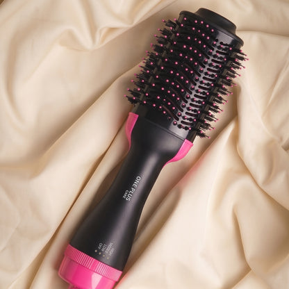 One Plus Cares Electric Blow Hot Air Brush 3 IN 1 Professional Hair Dryer Brush| One Step Hair Dryer Styler Volumizer & Hair Curler| Negative Ions Comb Straightener Salon/Curly Reduce Frizz/Static.